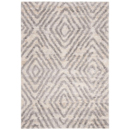 Safavieh 5 x 7 ft. Berber Shag 200 Power Loomed Rectangle Area Rug; Cream & Grey BER218A-57